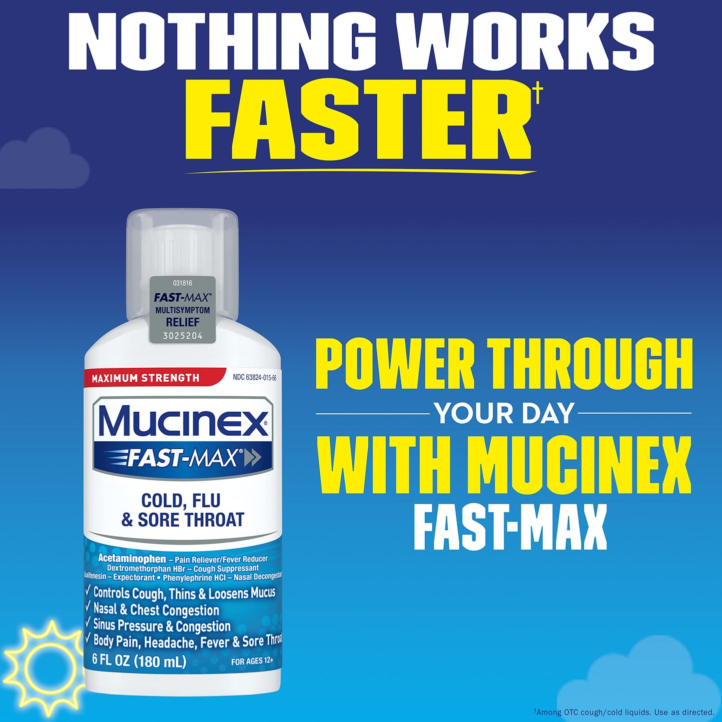 LOT OF 5 Mucinex Fast-Max Cold, Flu, & Sore Throat Liquid, 6oz 2/2023 READ !!!