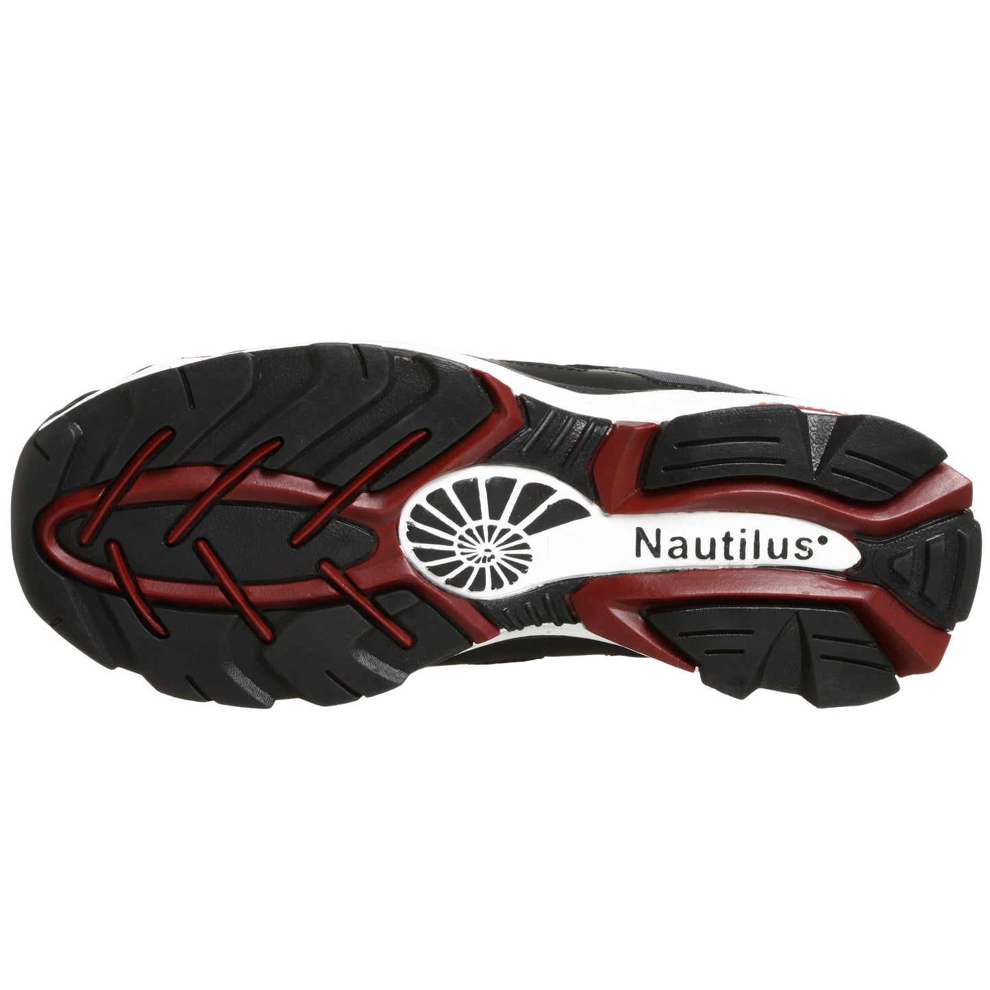 Nautilus 1317 ESD No Exposed Metal Safety Toe Athletic Shoe,Black/Silver/Red,8 W