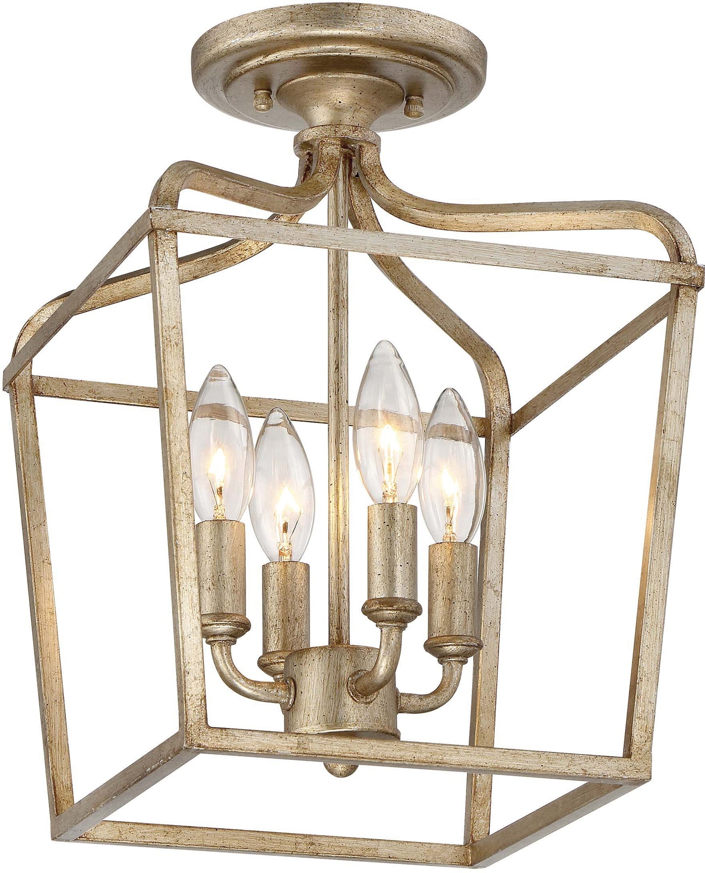 Minka Lavery Ceiling Pendant Lantern Chandelier Lighting 4445-582 Laurel Estate, 4-Light Fixture 240 Watts, Brio Gold