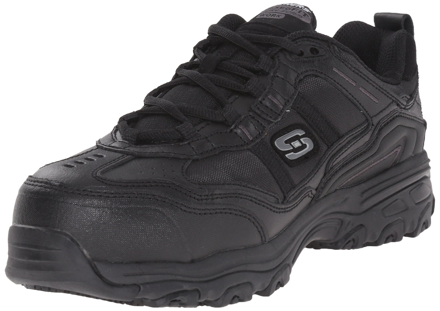 Skechers for Work Women's D'Lite Slip Resistant Toliand Work Shoe,Black,8.5 M US