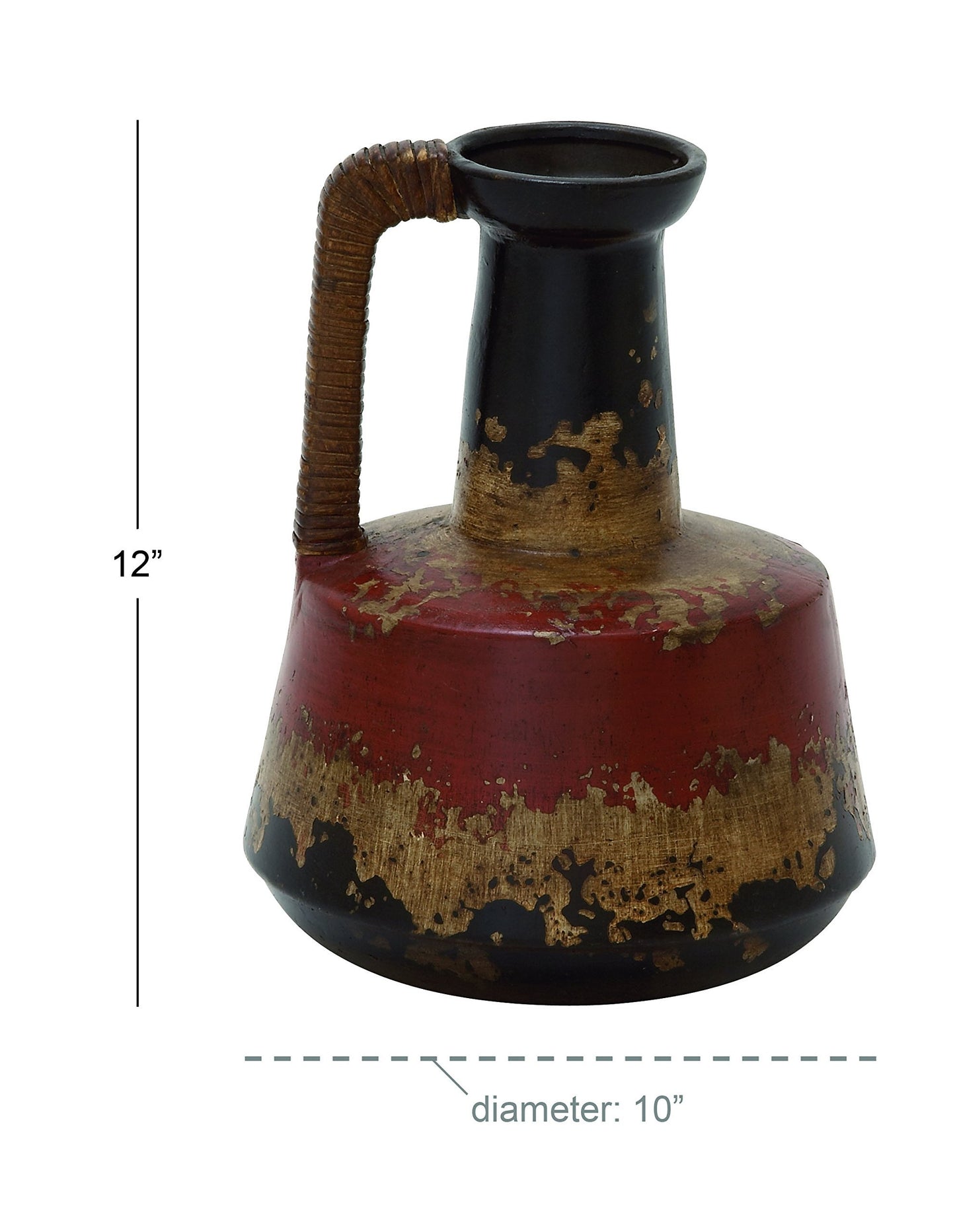 Deco 79 60050 Marvelous Ceramic Rattan Handle Pot