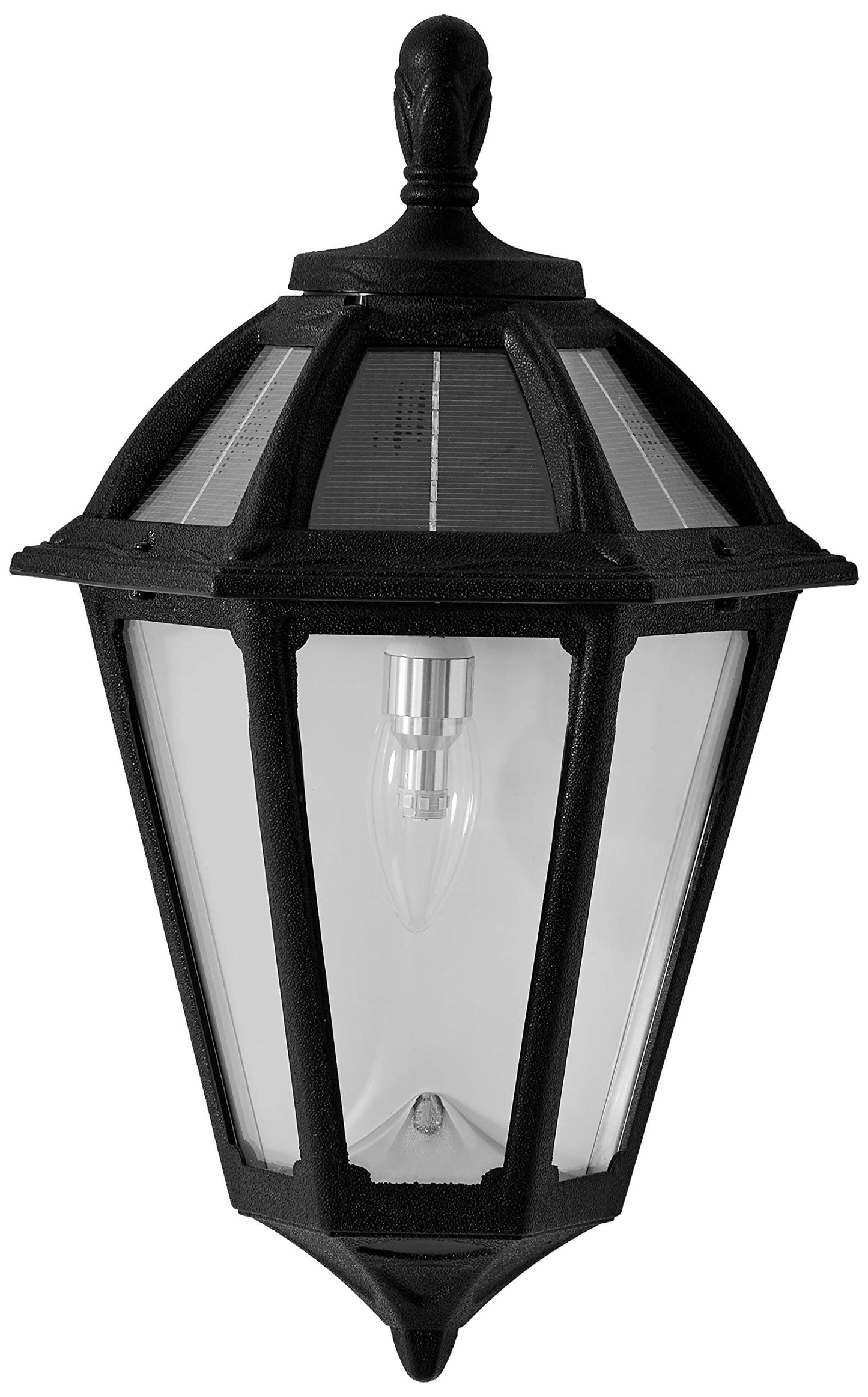 Gama Sonic GS-179-BLK Polaris Lamp Outdoor Solar Light Fixture, Wall Mount Sconce, Black