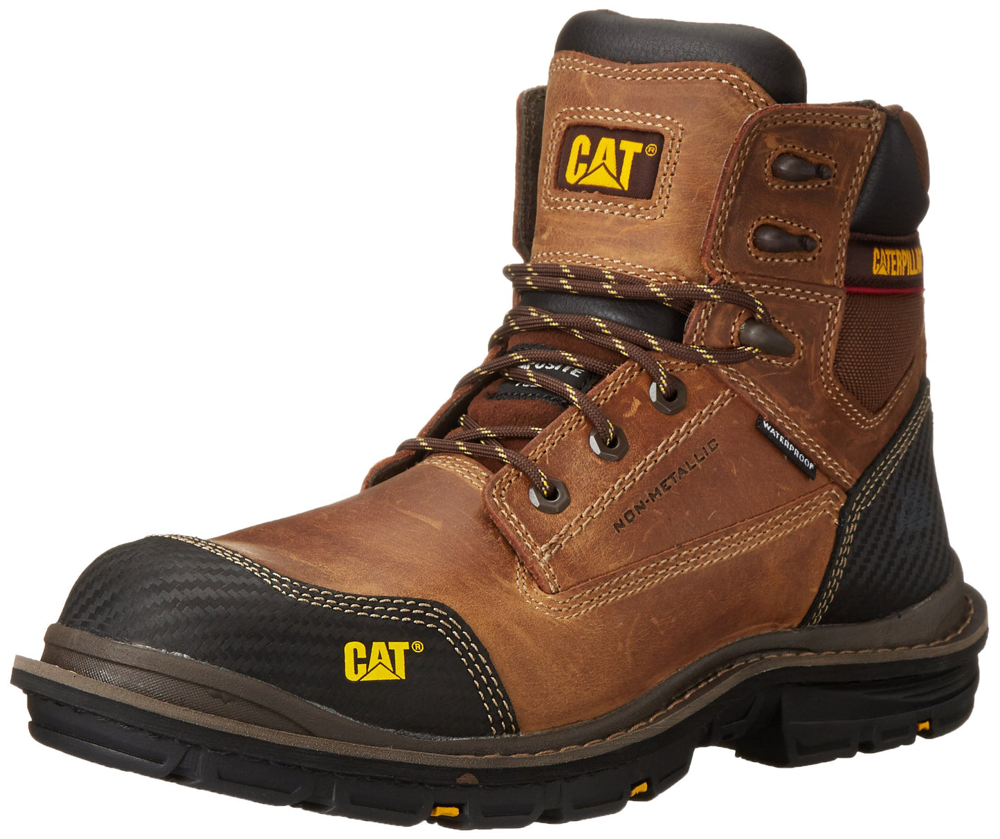Caterpillar Men's Fabricate 6 Inch Tough Waterproof Comp Toe Work Boot, Brown, 10.5 M US