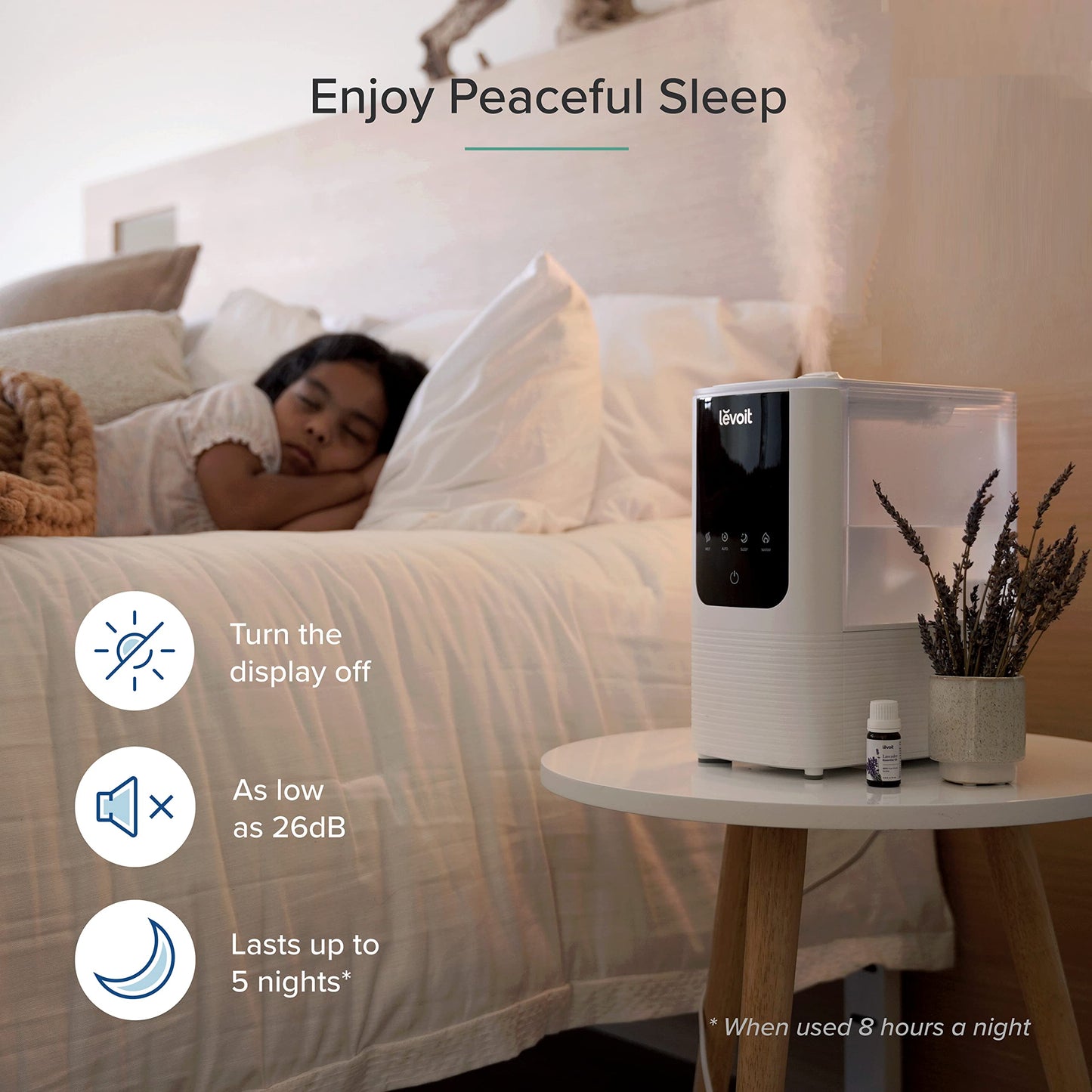 LEVOIT OasisMist Smart Cool and Warm Mist Humidifier for Large Room White
