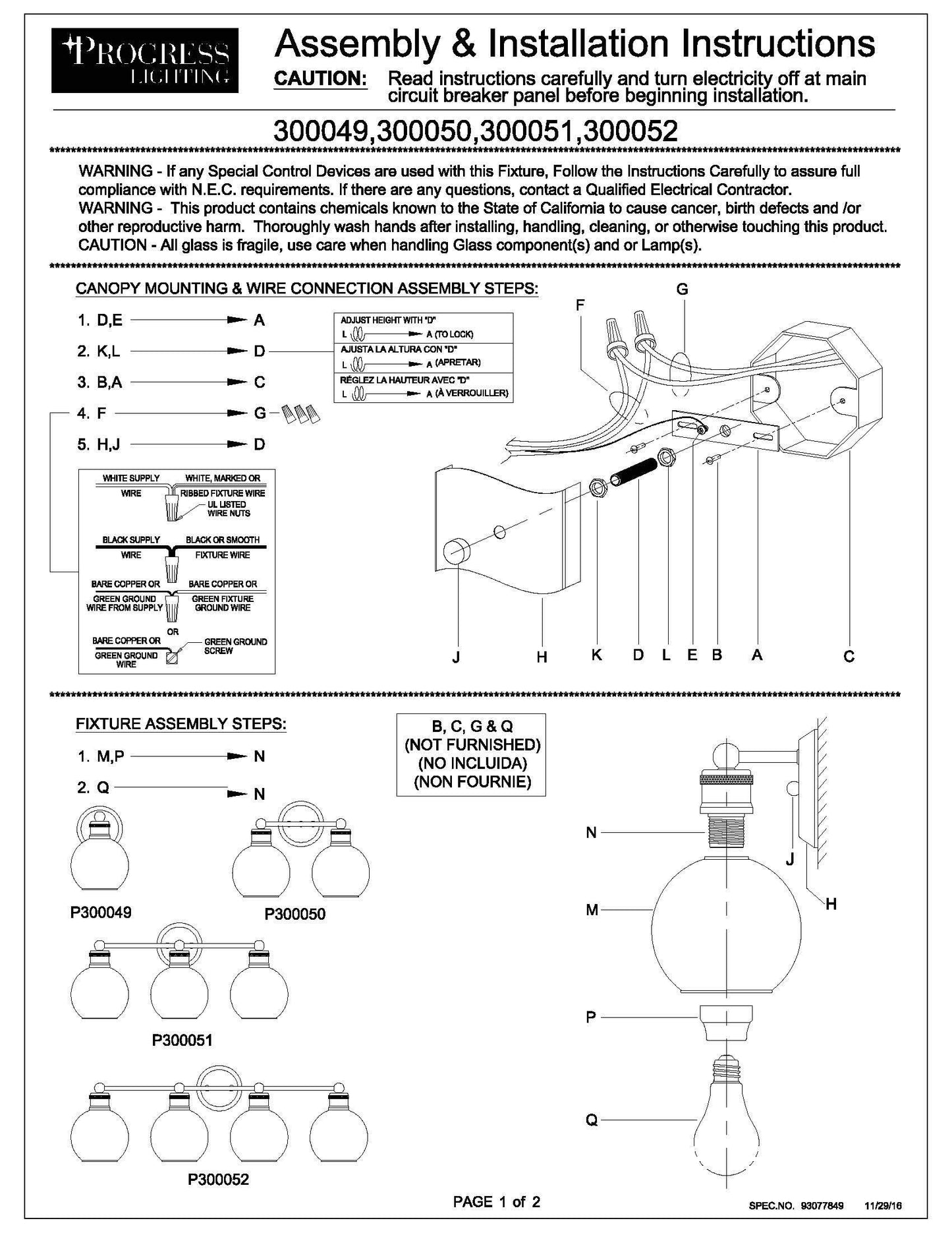 Progress Lighting P300050-020 2-Lt. Bath & Vanity, Antique Bronze READ !!!