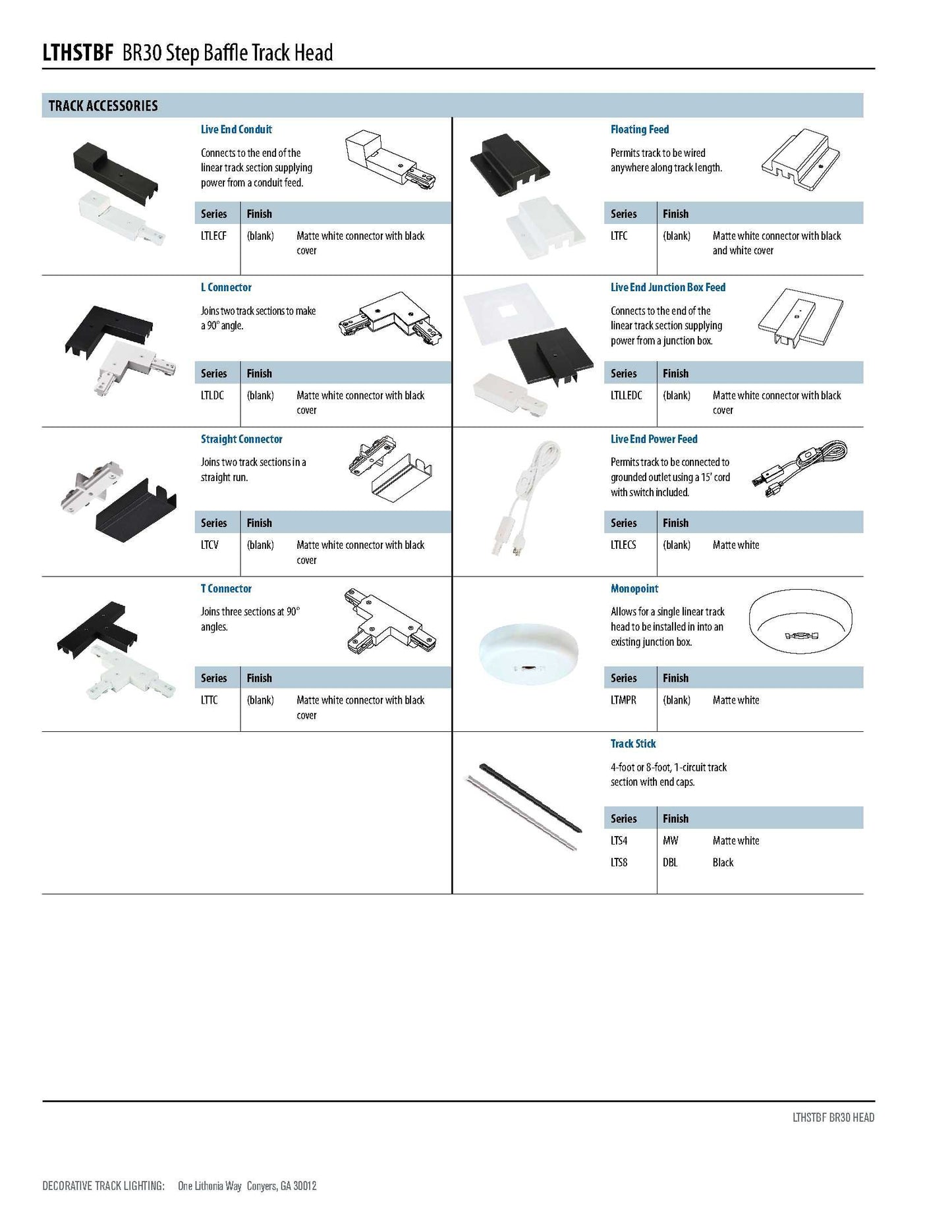 Lithonia Lighting LTHSTBF BR30 MW M4 Adjustable Decorative LED Baffle Track Head, 120 Volts, 100 Watts, Matte White