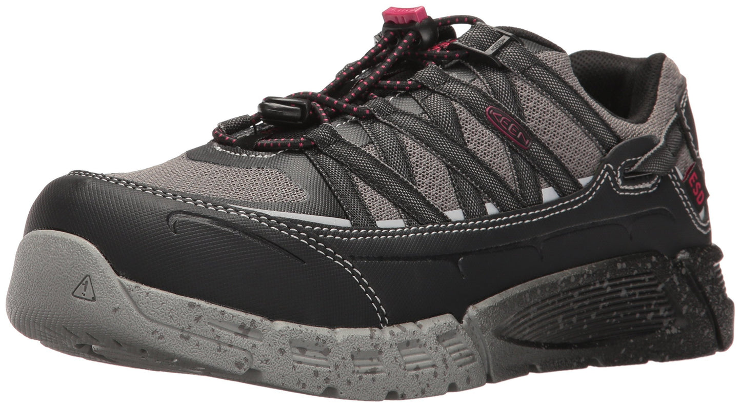 KEEN Utility Women's Asheville at ESD Work Shoe, Black/Gargoyle, 6.5 M US