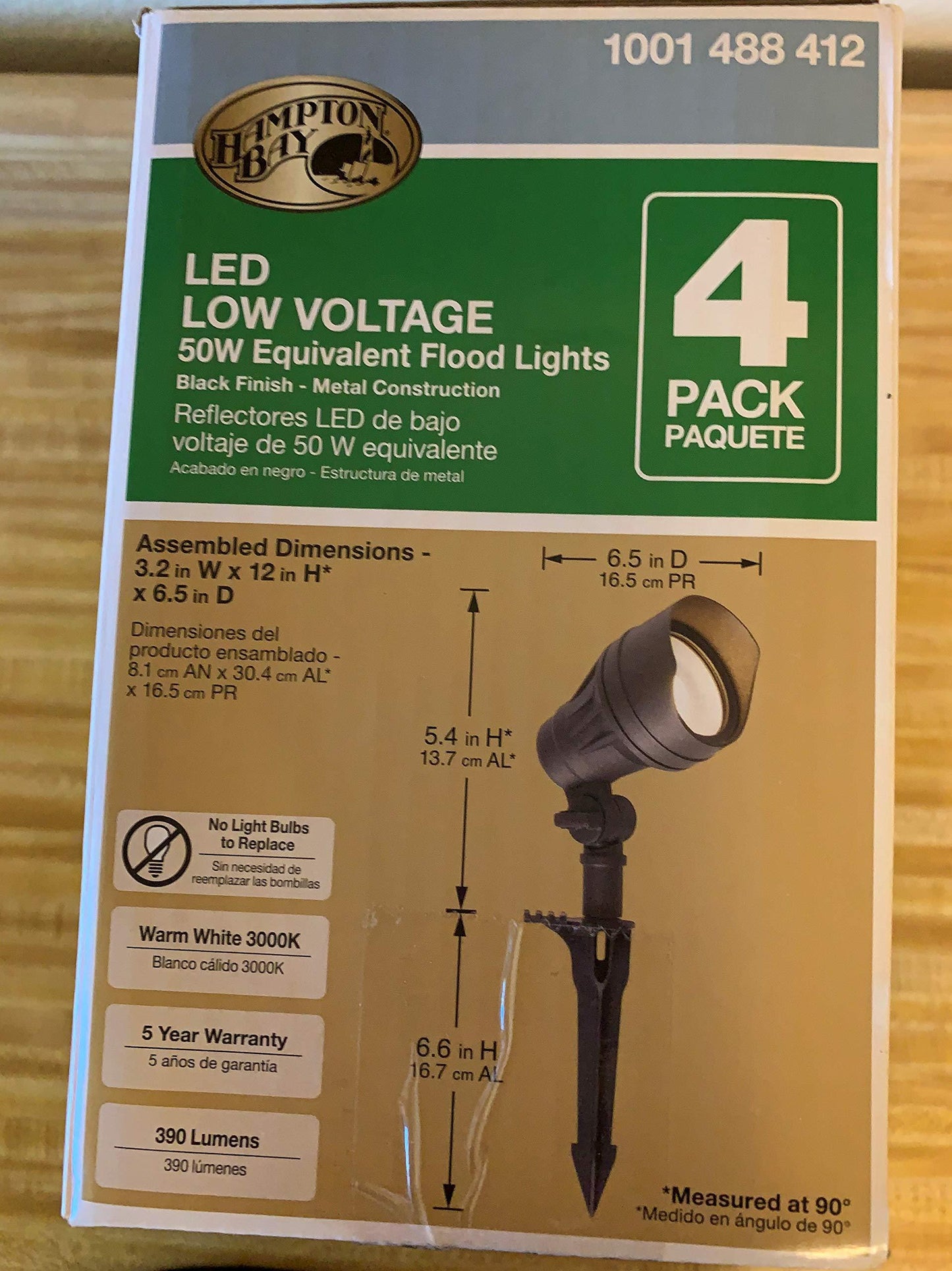 Hampton Bay Low-Voltage LED Black Outdoor Flood Light (4-Pack)