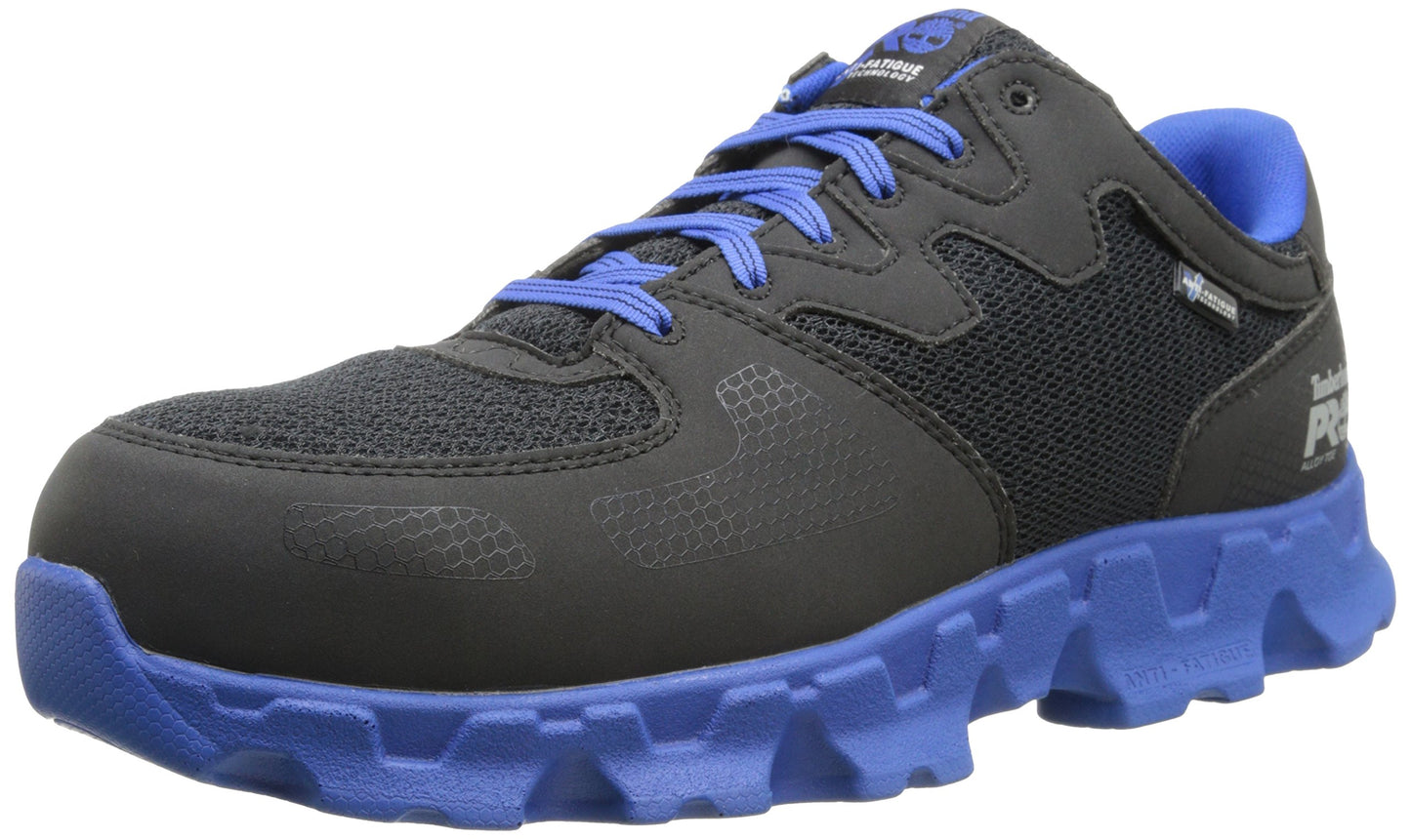 Timberland PRO Men's Powertrain Alloy-Toe,Black/Blue Microfiber & Textile,8 W US