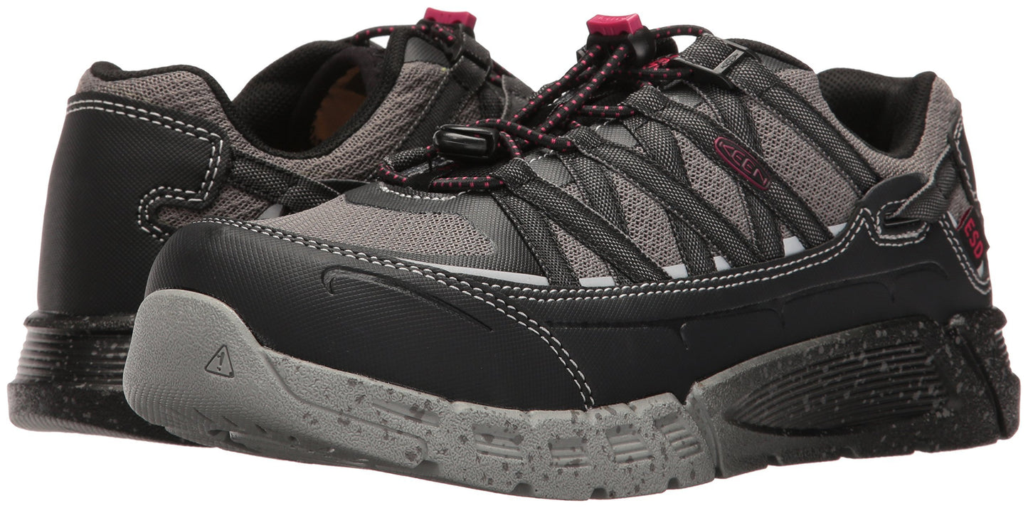 KEEN Utility Women's Asheville at ESD Industrial & Construction Shoe, Black/Gargoyle, 7 W US