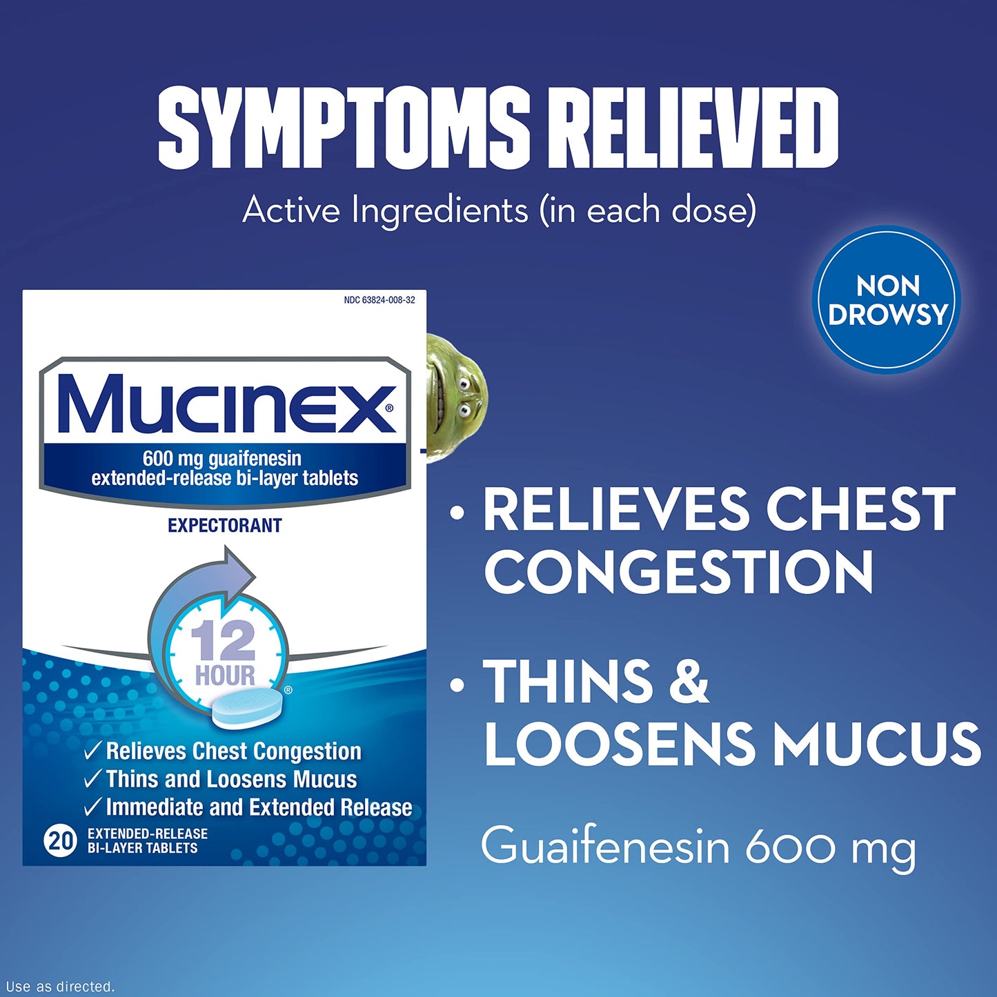 Mucinex 12-Hour Chest Congestion Expectorant Tablets, 20 Count (Pack of 10)