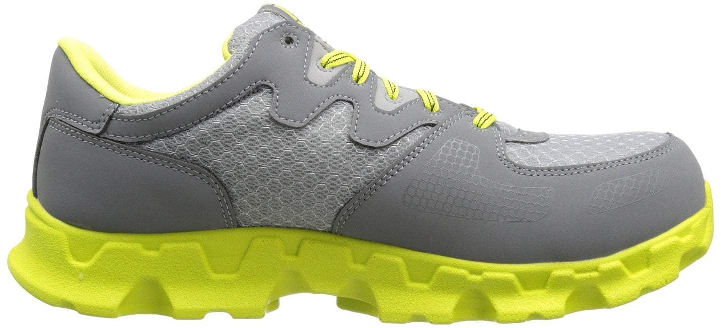 Timberland PRO Women's Powertrain Alloy Toe Grey/High Vis Green Microfiber,11 W