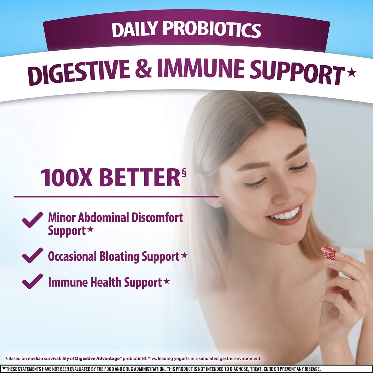 NEW Schiff Digestive Advantage Daily Probiotics Immune Gummies 90 SEALED 10/2023