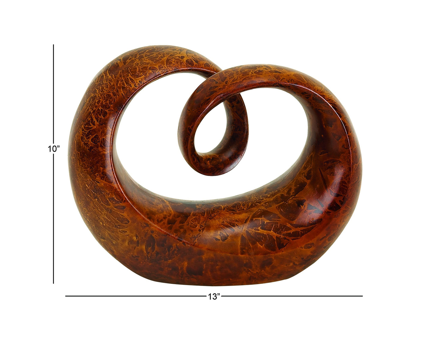 Deco 79 Poly-Stone Abstract Sculpture, 13 by 10-Inch