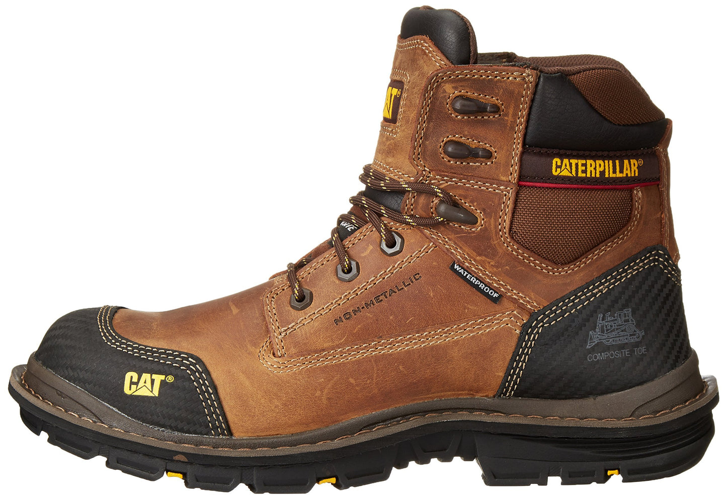 Caterpillar Men's Fabricate 6 Inch Tough Waterproof Comp Toe Work Boot, Brown, 13 M US