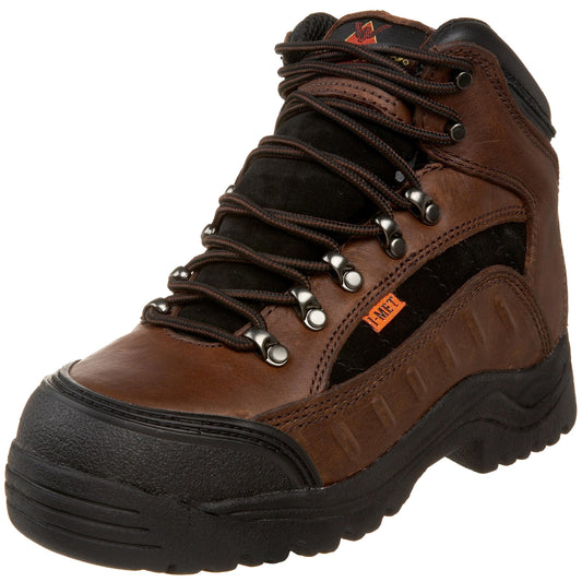 Thorogood Women's I-Met Technology 6" Hiking Boot, Dark Brown and Black Suede, 8 W US