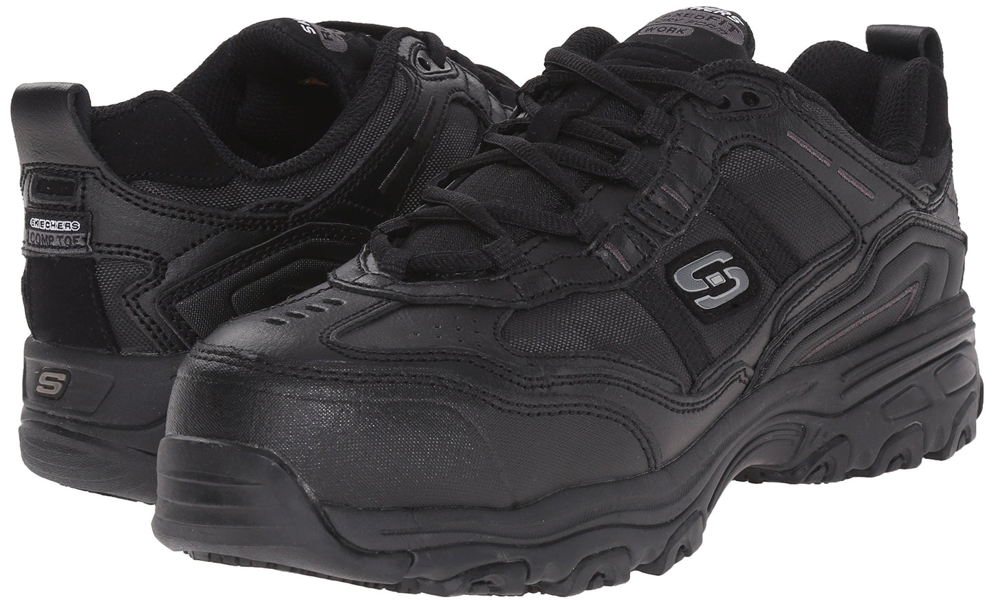 Skechers for Work Women's D'Lite Slip Resistant Toliand Work Shoe,Black,8.5 M US