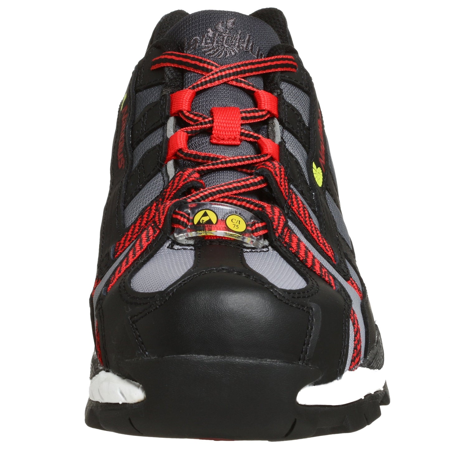 Nautilus 1317 ESD No Exposed Metal Safety Toe Athletic Shoe,Black/Silver/Red,8 W