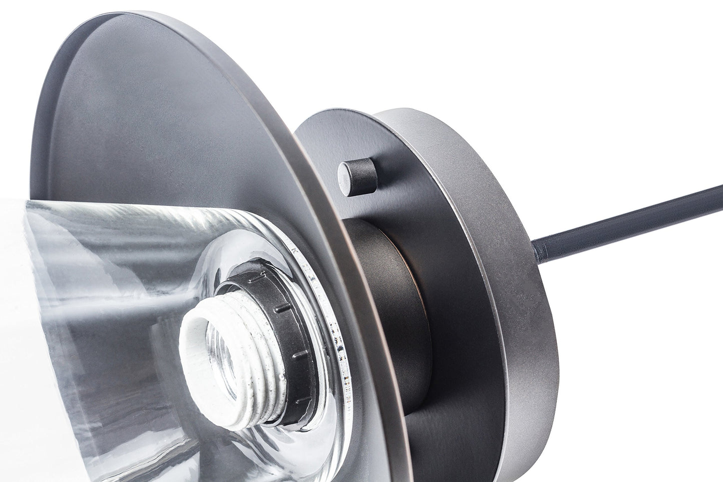 Globe Electric Vintage SemiFlush Mount Oil Rubbed Bronze and Glass Ceiling Light