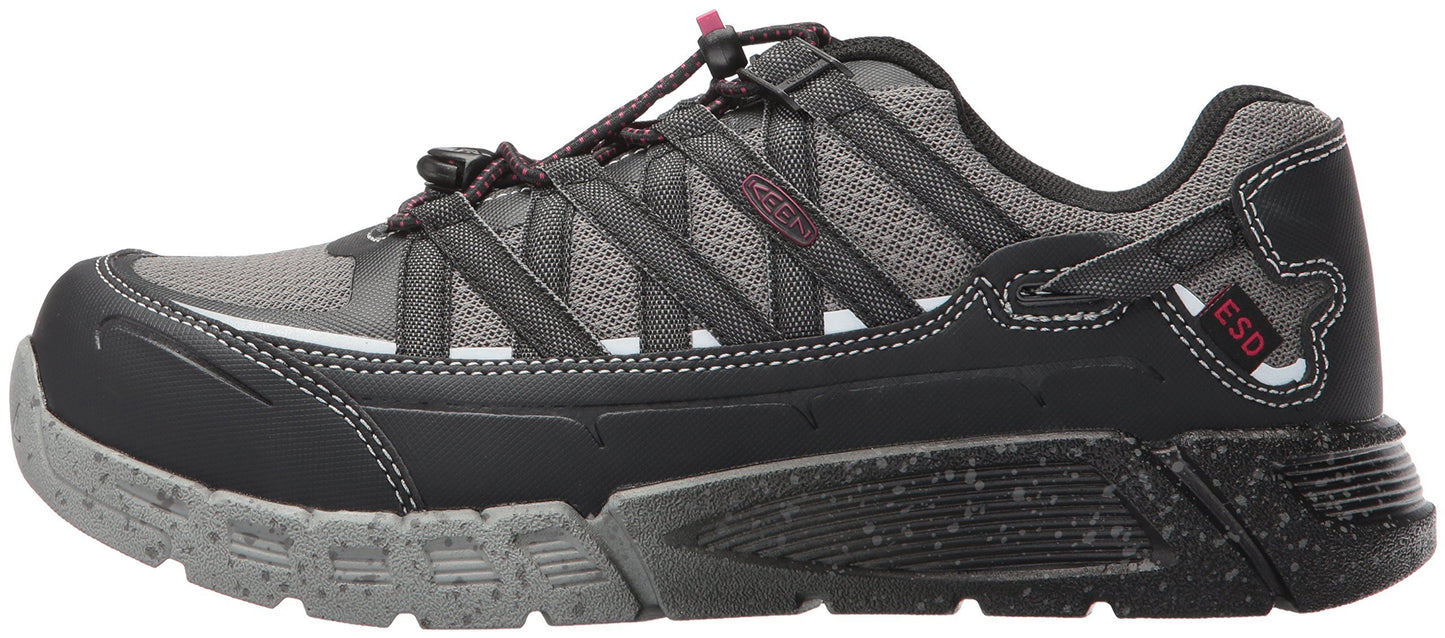KEEN Utility Women's Asheville at ESD Work Shoe, Black/Gargoyle, 6.5 M US
