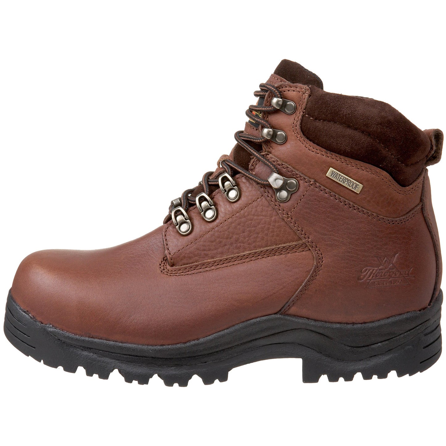 Thorogood Waterproof 6" Oblique Hiker, Brown Waterproof, 8.5 W US