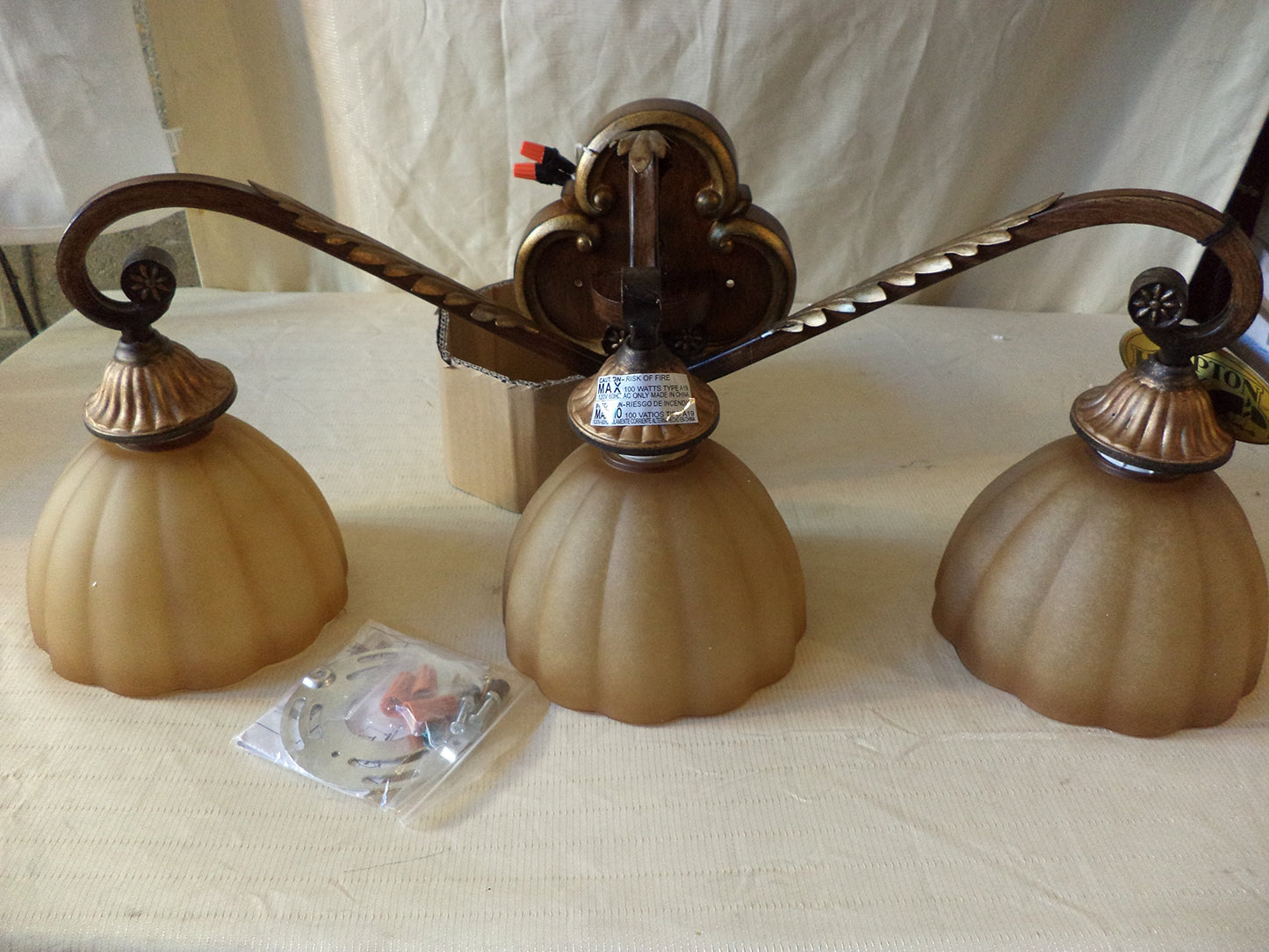 Chateau Deville 3-Light Walnut Bath Light Deville Walnut