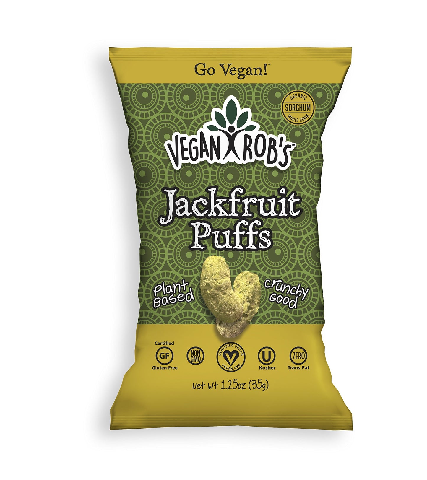 Vegan Rob's Puffs,  Jackfruit | Gluten-Free Snack, Plant Based, Vegan, Zero Trans Fats, Non GMO | 3.5 Ounce Bags (6 Count)