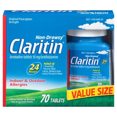 PACK OF 4 Claritin 24 Hour Non-Drowsy Allergy Relief Tablets - Loratadine - 85ct