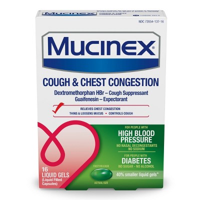 Mucinex HBP Cough & Chest Congestion Liquid Gels - 16ct