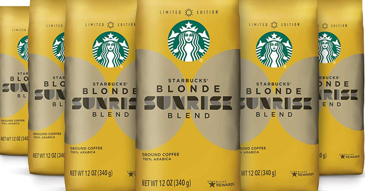 PACK OF 6 Starbucks Sunrise Blend Blonde Roast Ground Coffee BEST BEFORE 11/2019