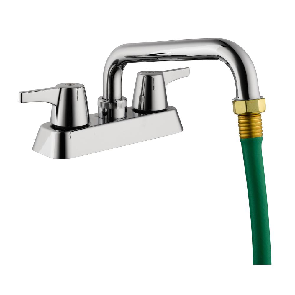 Glacier Bay Aragon 4 in. Centerset 2-Handle Laundry Faucet in Chrome (Grey)