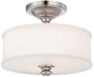 Minka Lavery Semi Flush Mount Ceiling Light 4172-84, Harbour Point Round Glass..