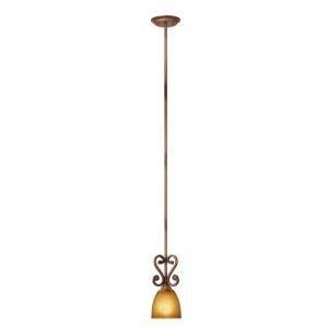 1-Light Deville Walnut Mini Pendant Deville Walnut