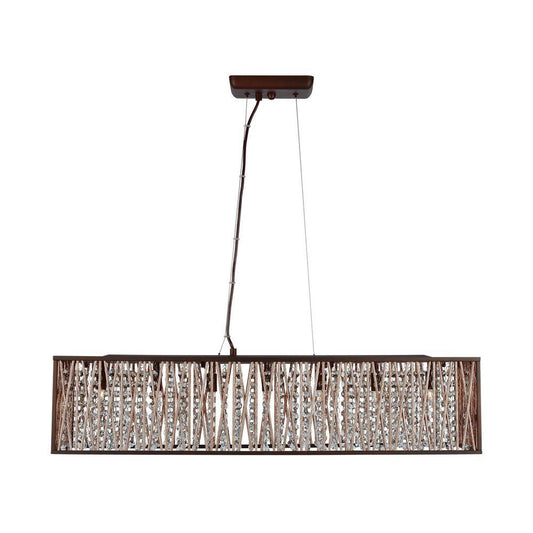Home Decorators Collection 7-Light Espresso Chrome Rectangular Pendant