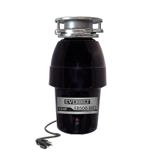 Everbilt 1/2 HP Sound Insulated Continuous Feed Garbage Disposal with Stainless