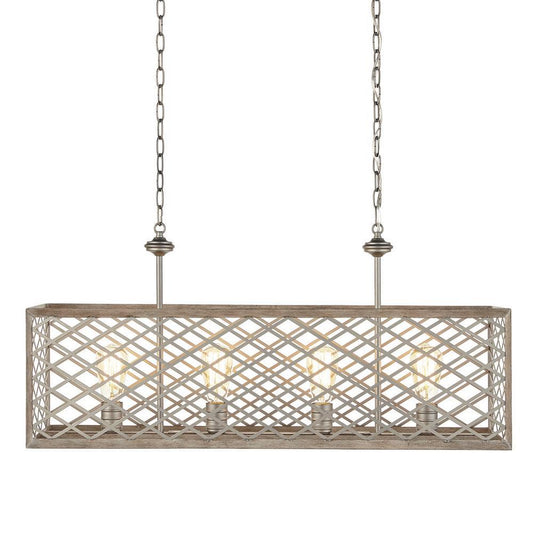 Home Decorators Collection 4-Light Gilded Pewter Linear Chandelier