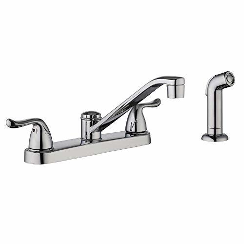 Glacier Bay Constructor 2-Handle Standard Kitchen Faucet Side Sprayer in Chrome