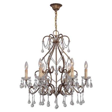 World Imports Grace Collection 6-Light Antique Gold Indoor Chandelier