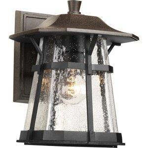 Outdoor Wall Lantern Patio Light Deck Door Espresso Seeded Glass Home Decorative