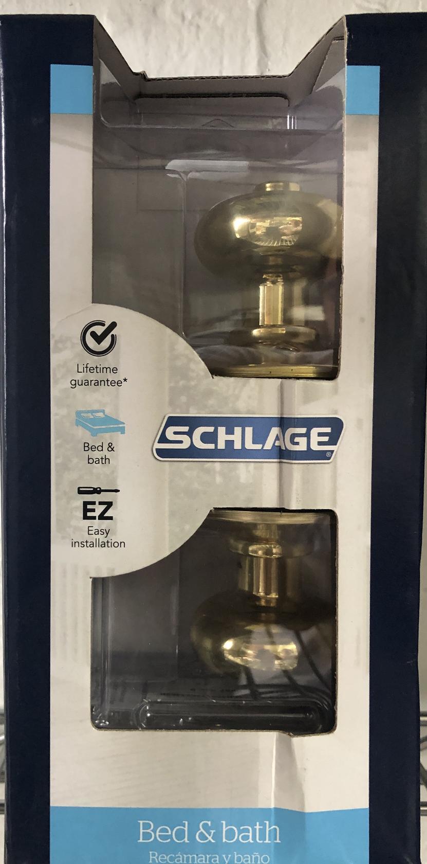 Schlage F40VPLY605 Plymouth Privacy Knob, Bright Brass