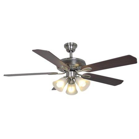 Hampton Bay Glendale 52 in. LED Indoor Brushed Nickel Ceiling Fan
