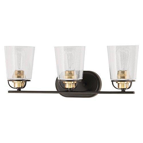 **Missing 2 Glasses** Inspiration Collection 3-Light Antique Bronze Vanity Lig..