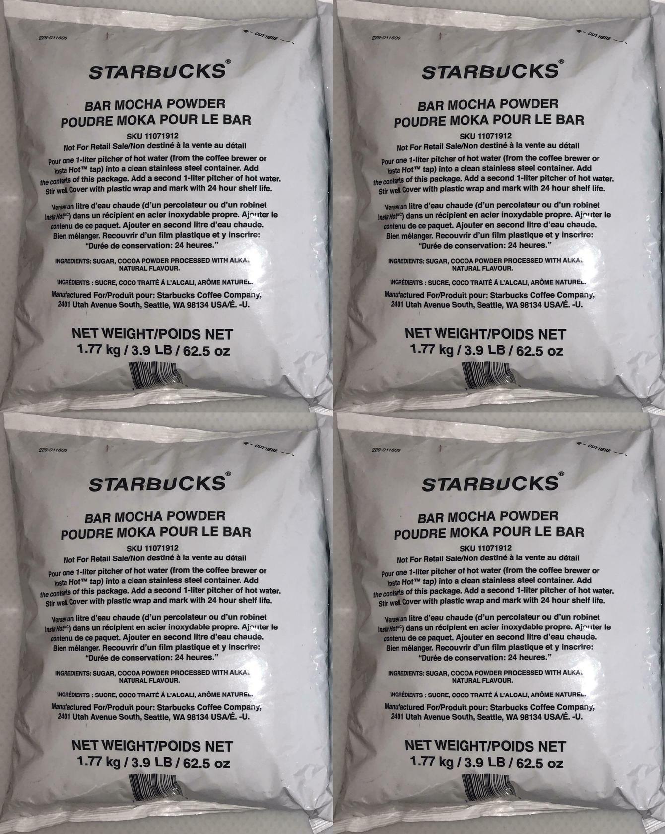 4 PACK Starbucks Bar Mocha Powder 3.9 Lb Best By MAY 2020 FREE FAST SHIPPING