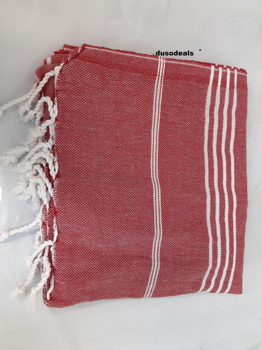 Viventive Turkish Peshtemal Towel (37x70 )For Yoga, Beach. Color: Coral Red