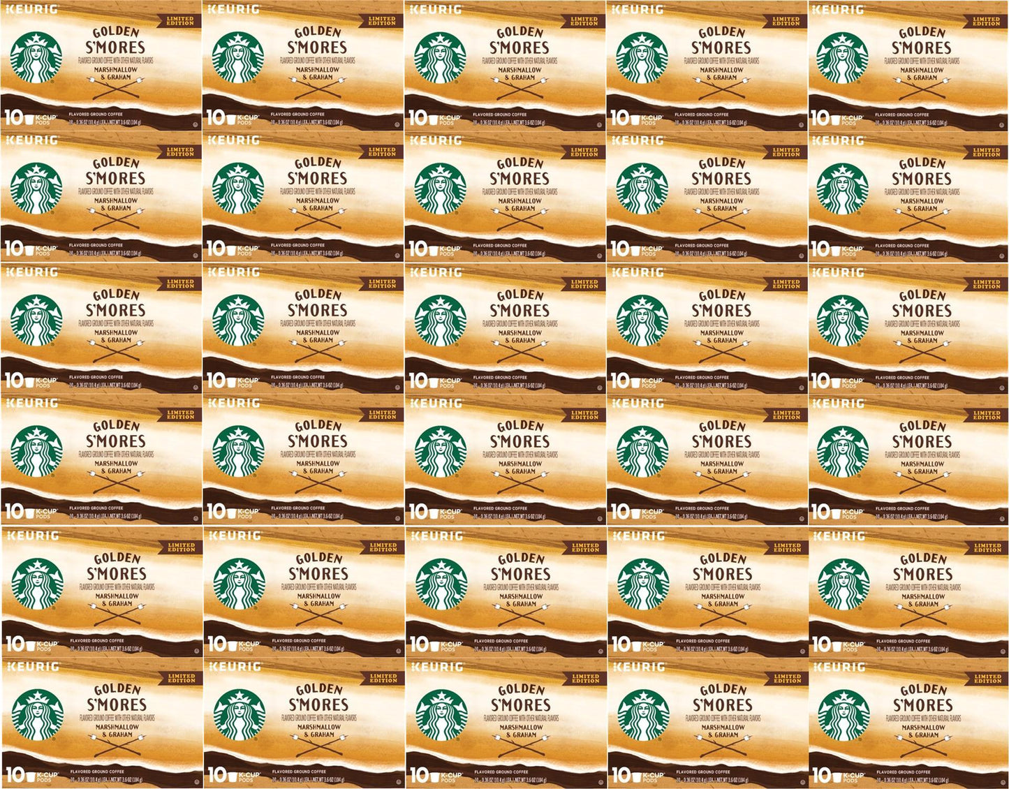 HUGE LOT 300 Starbucks Golden S'mores Blonde Roast K-Cup Best Before 12/2019