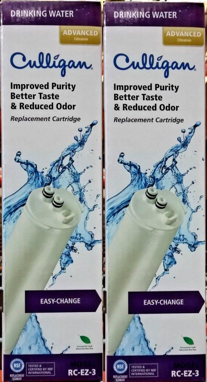 LOT OF 2 Culligan RC 3 EZ-Change Premium Water Filtration Replacement Cartridge,