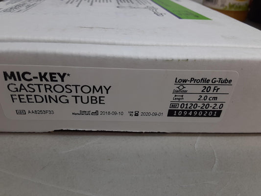 Mic-Key Gastrostomy Feeding Tube Low profile G-tube 20fr-2.0cm