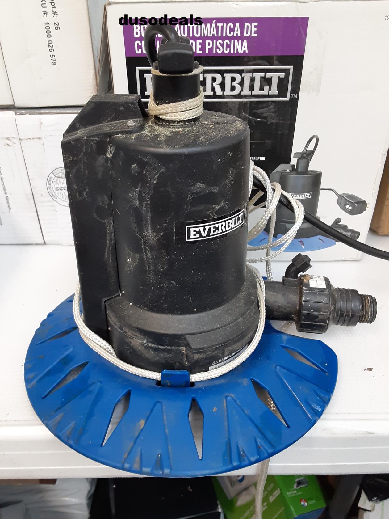 Everbilt 1/8 Hp Pool Cover Pump Ut08804-- BEING SOLD AS IS- see photo!