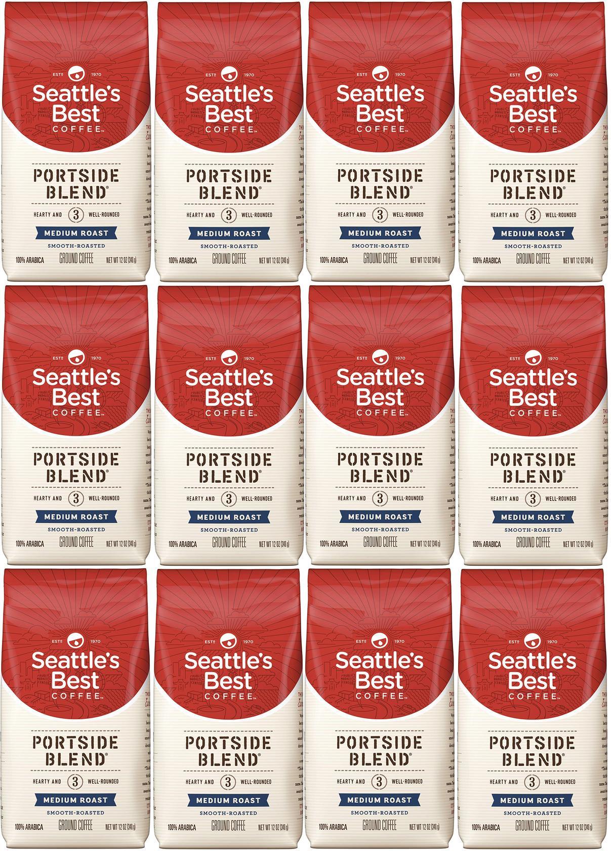 PACK OF 12 Seattle's Best Portside Blend Ground Coffee 12 oz Best Before 3/2020