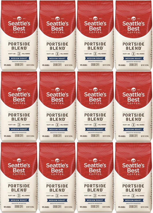 PACK OF 12 Seattle's Best Portside Blend Ground Coffee 12 oz Best Before 3/2020